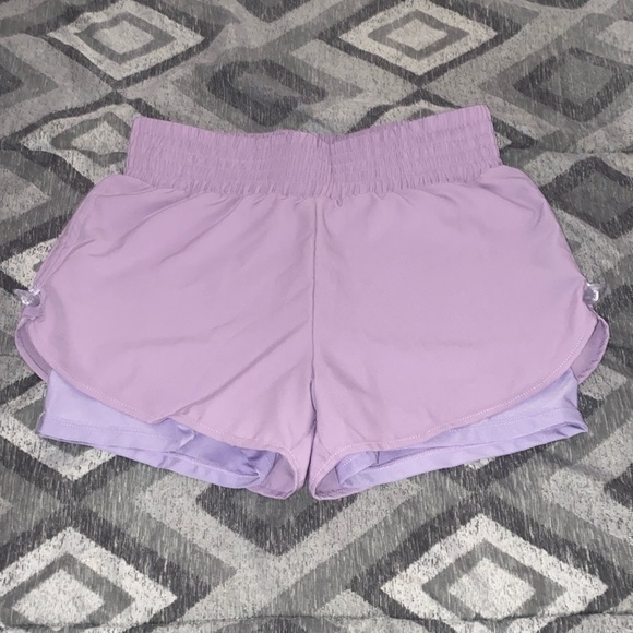 NWOT purple athletic drawstring side shorts - Picture 1 of 7
